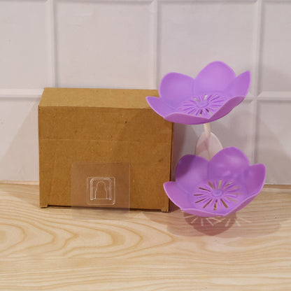 A practical flower shape double layer soap dish holder for daily bathroom essentials.