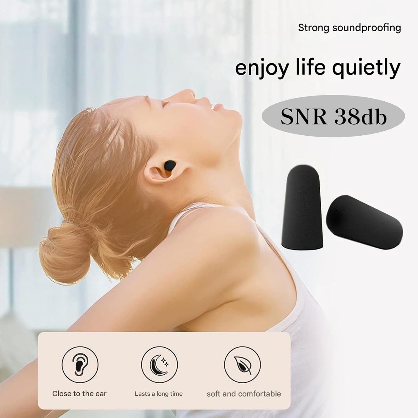 Men Soft Ear Plugs with Case Noise Reduction for Sleep