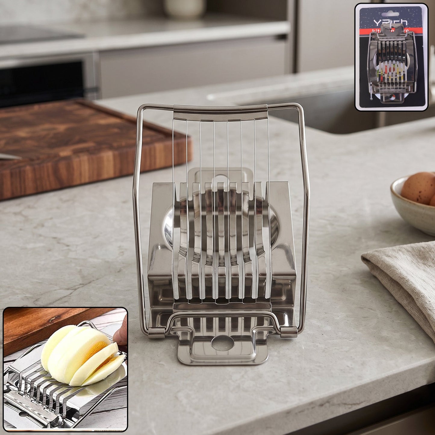 Stainless steel egg slicer cutter
