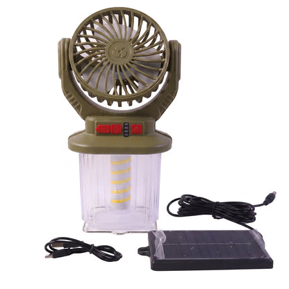 Solar panel charging fan view