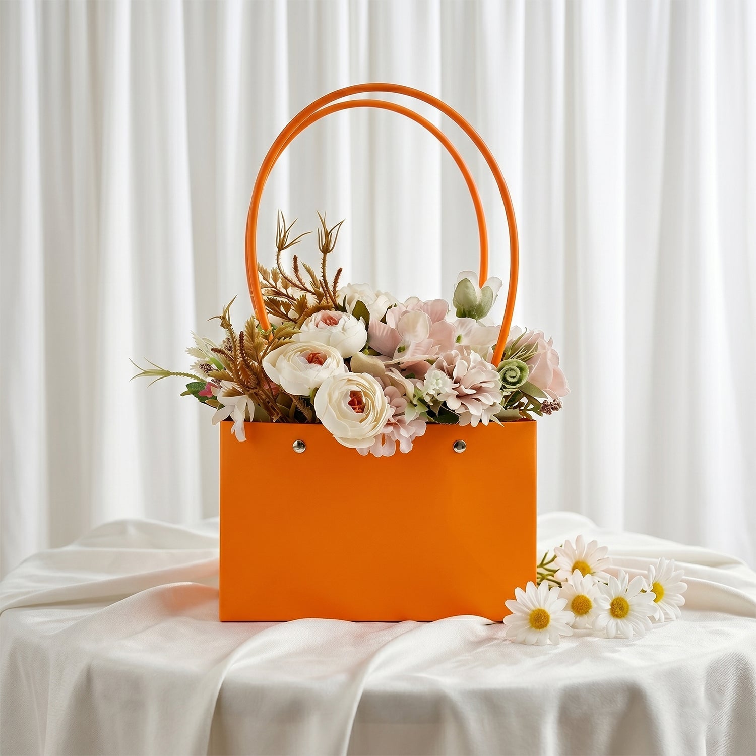 Close-up of flower bag handle detail