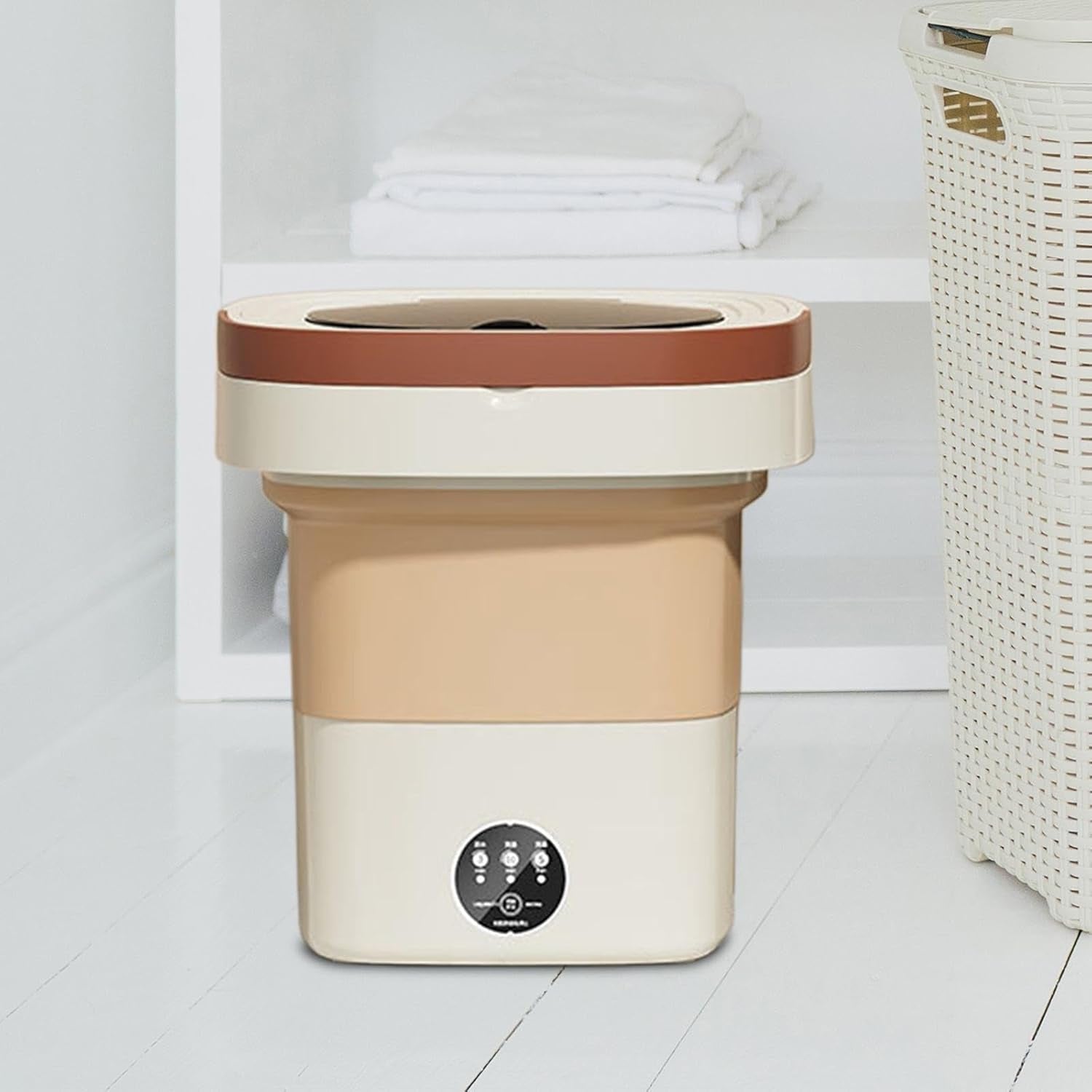 Mini folding washer with spin dryer for quick laundry
