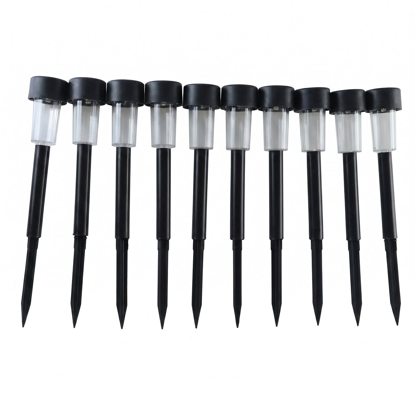 Solar lights glowing night garden