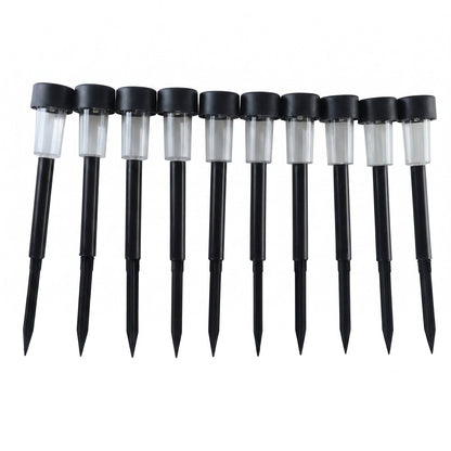 Solar lights glowing night garden