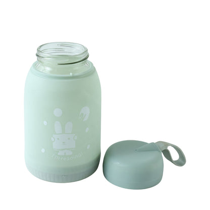 Glass water bottle drinking use