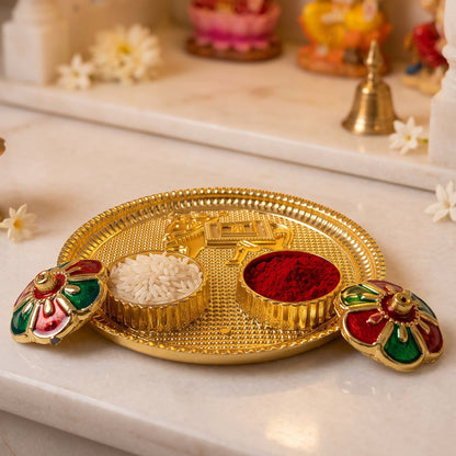 Auspicious cow design kankavati holder for kumkum and roli