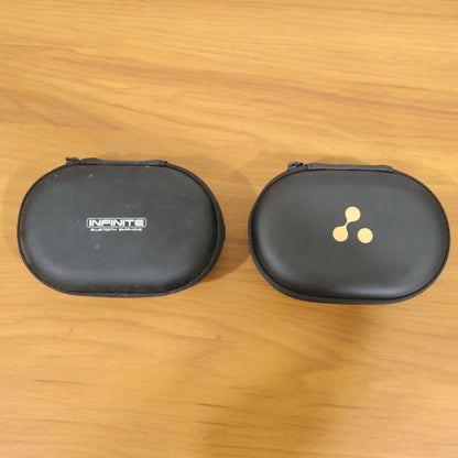 Zippered Bluetooth earbuds pouch close up