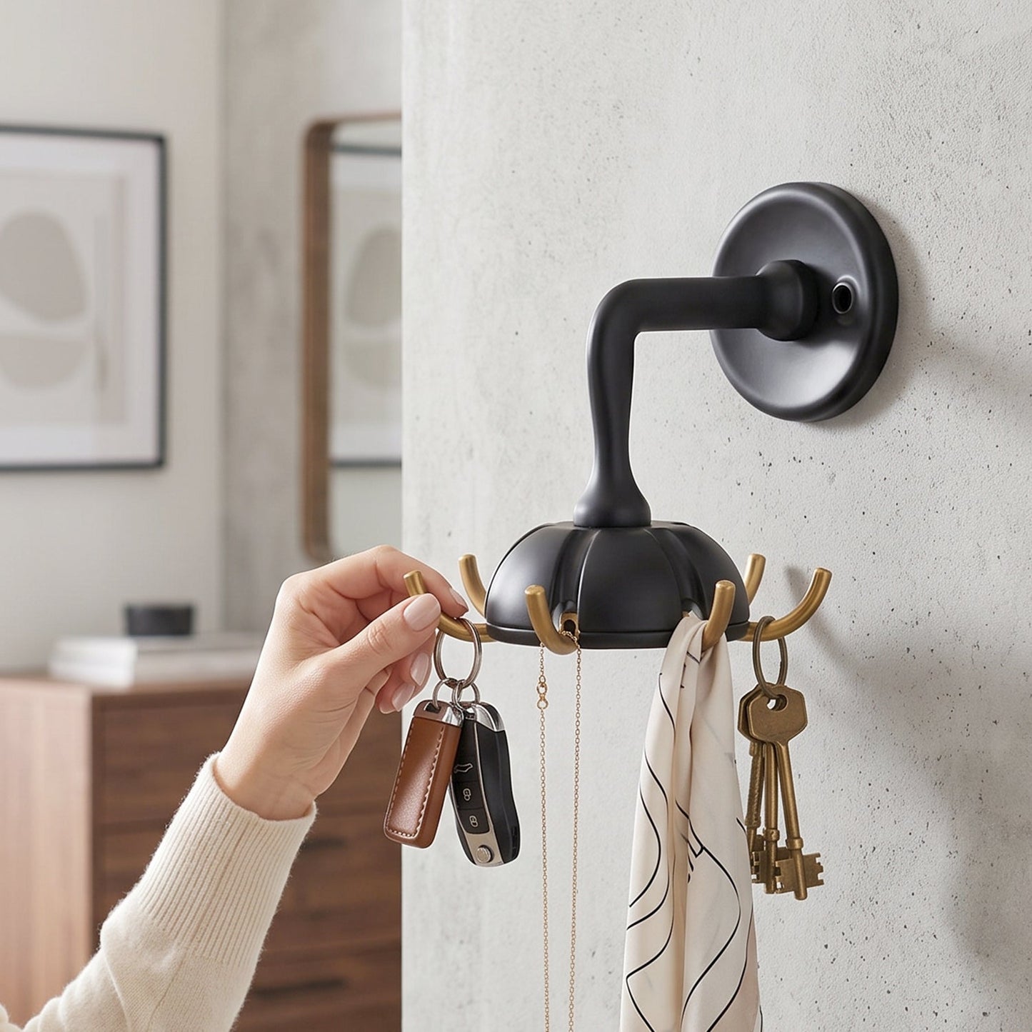 Heavy Duty Wall Mounted Multi Hook for Keys & Bags