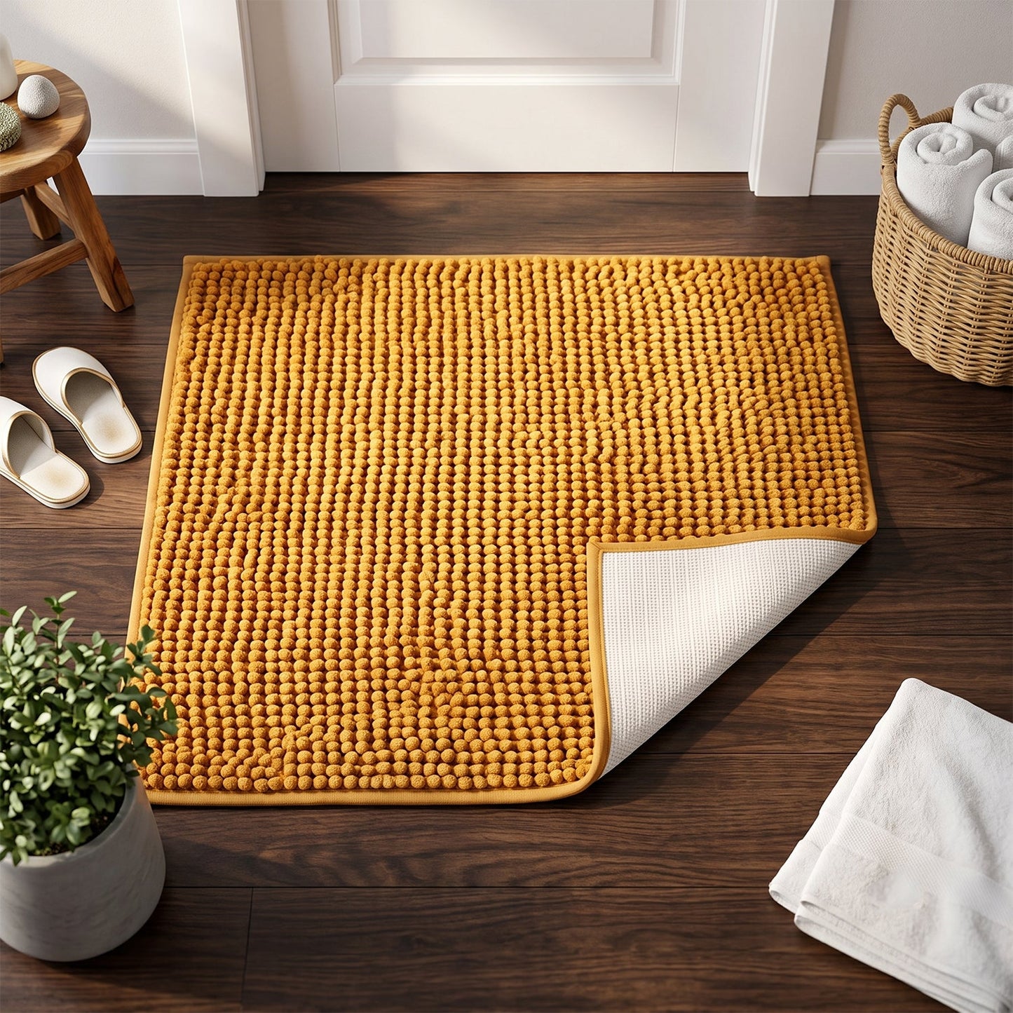 Machine washable floor mat for damp free entryways