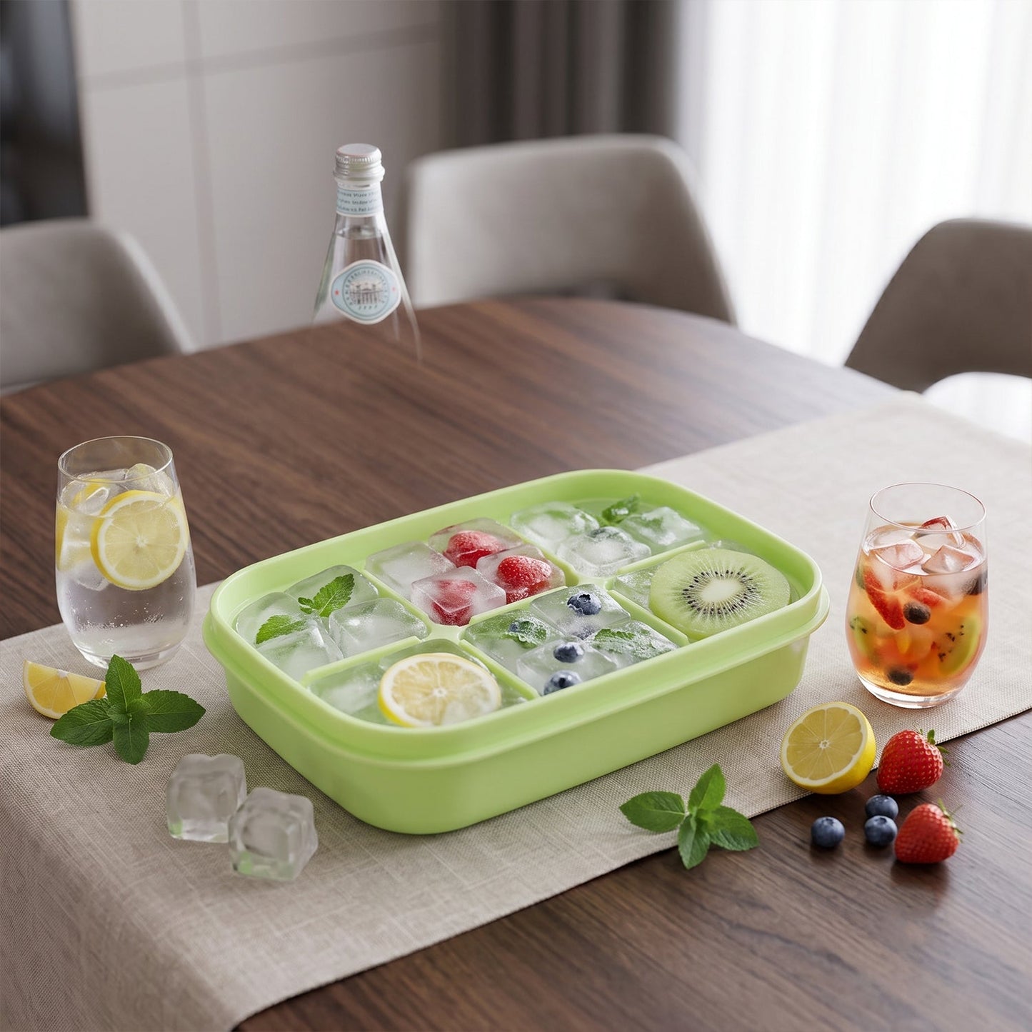 Mini Plastic 6 Cavity Fridge Storage Tray Ice Cube