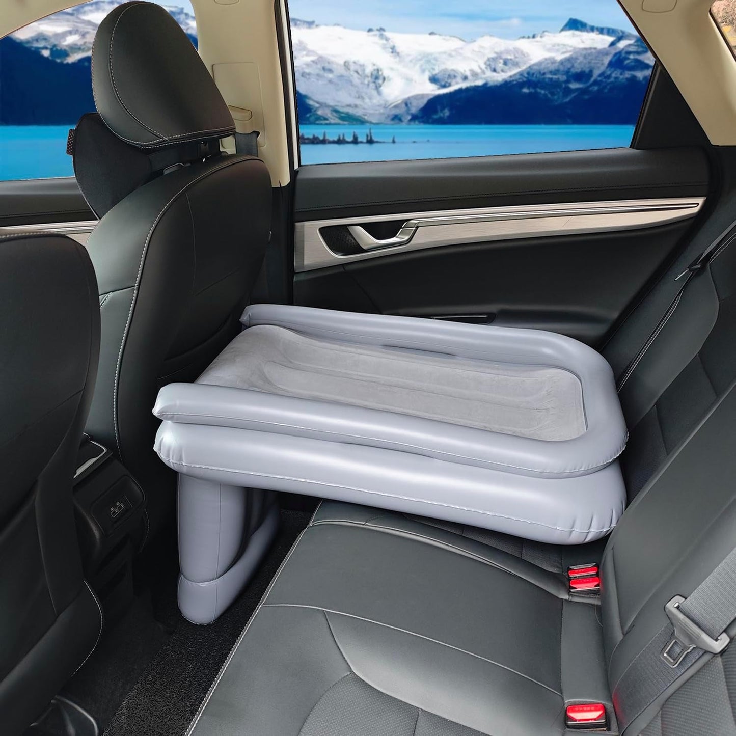 Travel air bed inflated view
