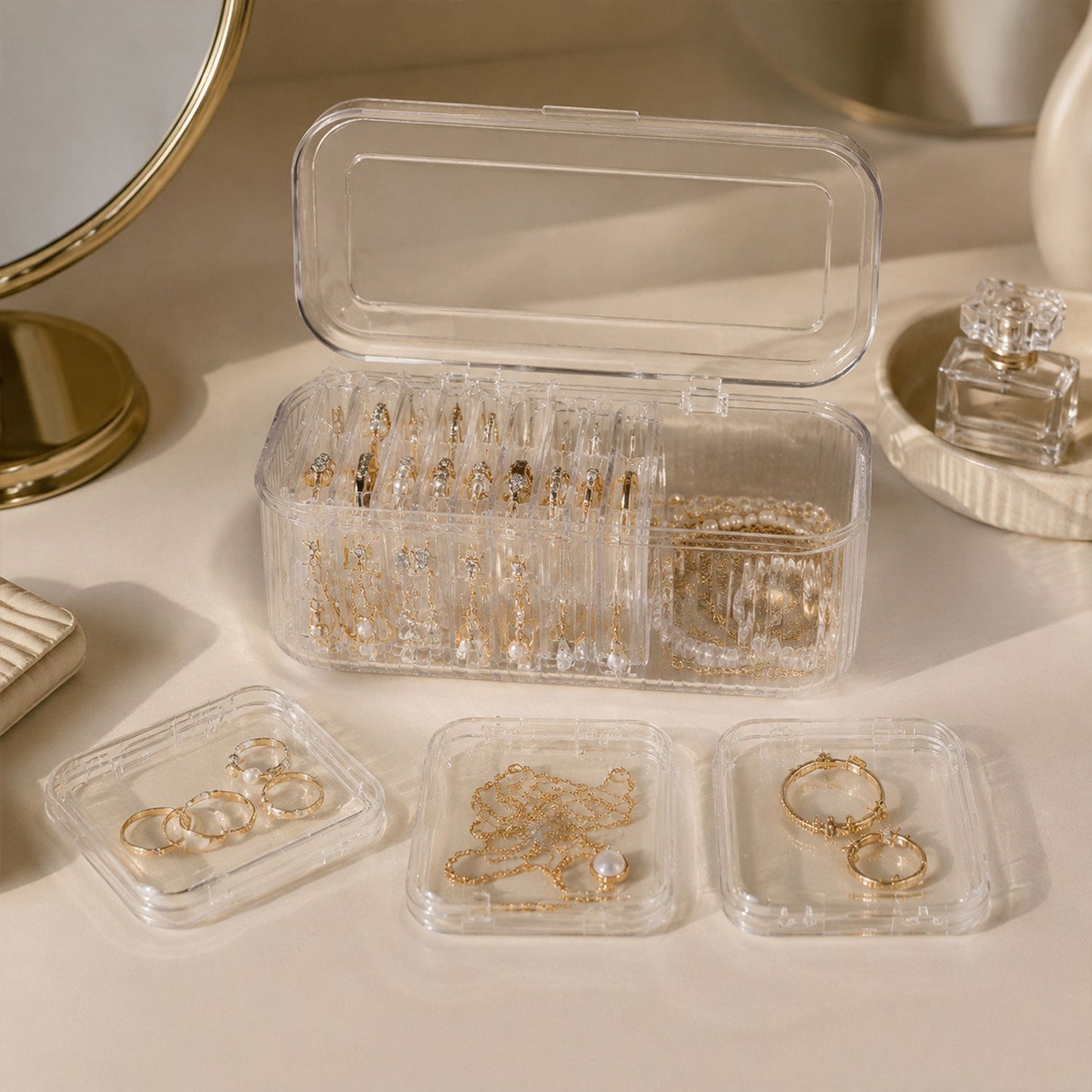 Acrylic jewellery box white bg