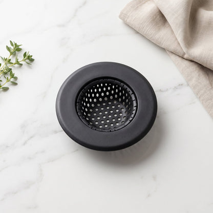 Anti clog sink strainer basket for washing up areas