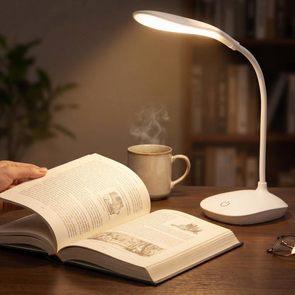 Modern LED table lamp with flexible neck for home and office desks