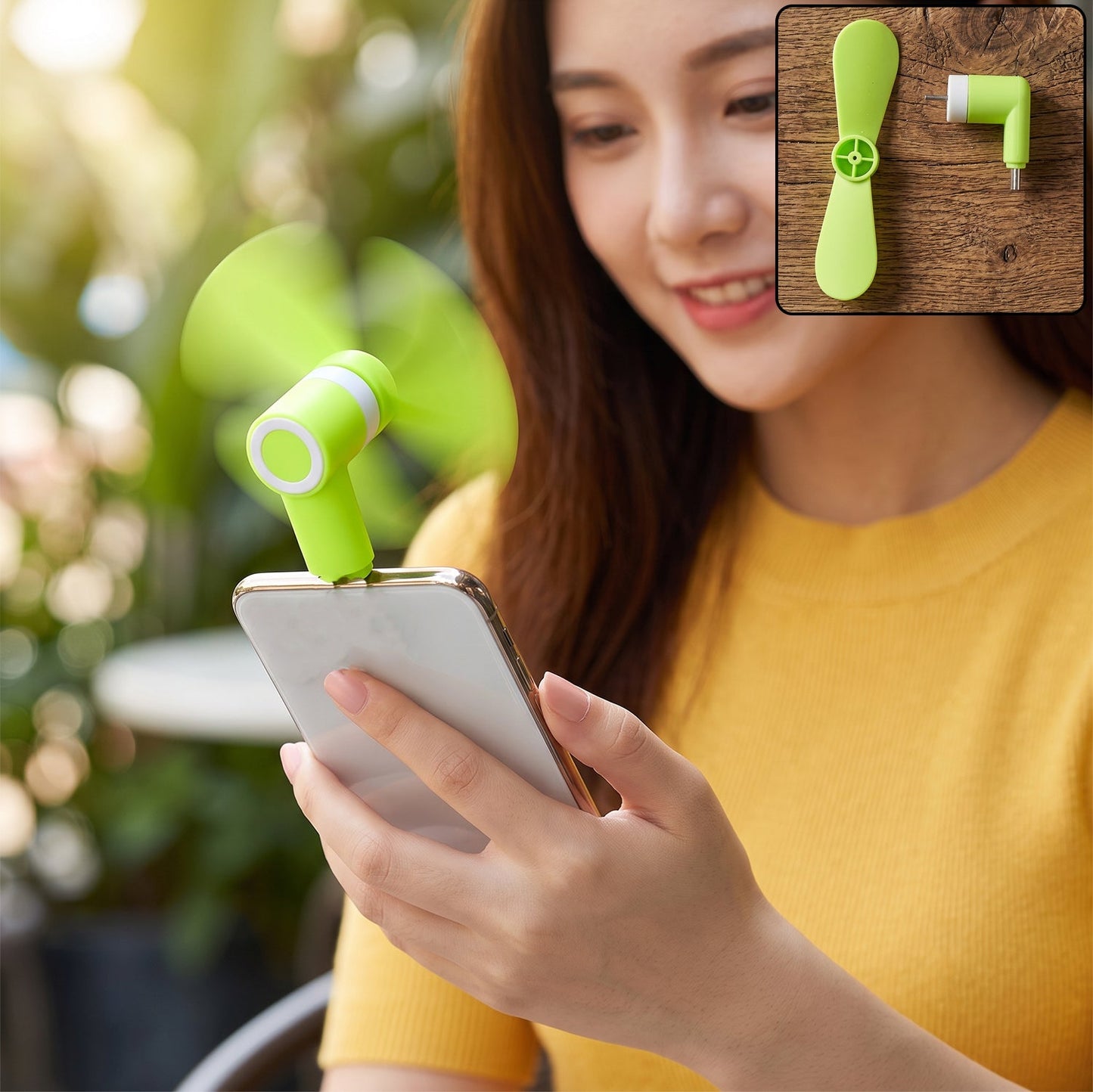 Mini USB fan, portable mobile phone plug in cooling fan with soft blades (1 pc)