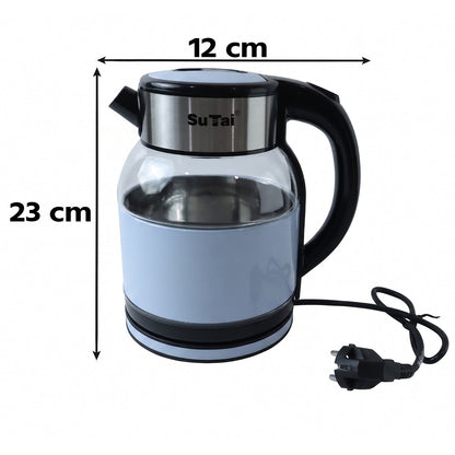 Fast boil 2 litre glass kettle for tea, coffee and hot water