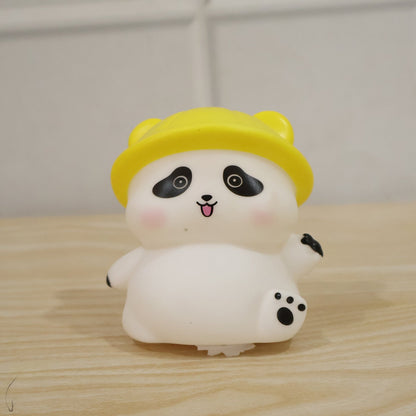 Charming panda in a hat LED lamp for children's bedside