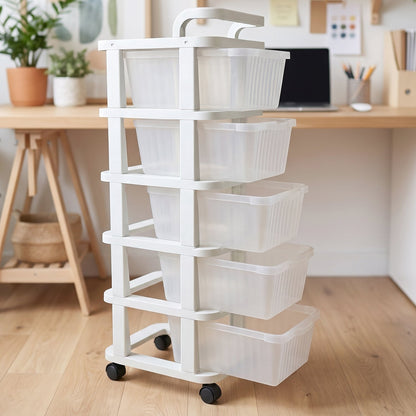 Space saving 5 drawer storage rack for bedroom and bathroom