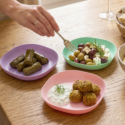 Compartment snack serving tray suitable for indoor and outdoor use