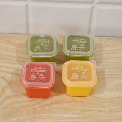 Square Ice Cube Mould Set with Lids, Multicolor