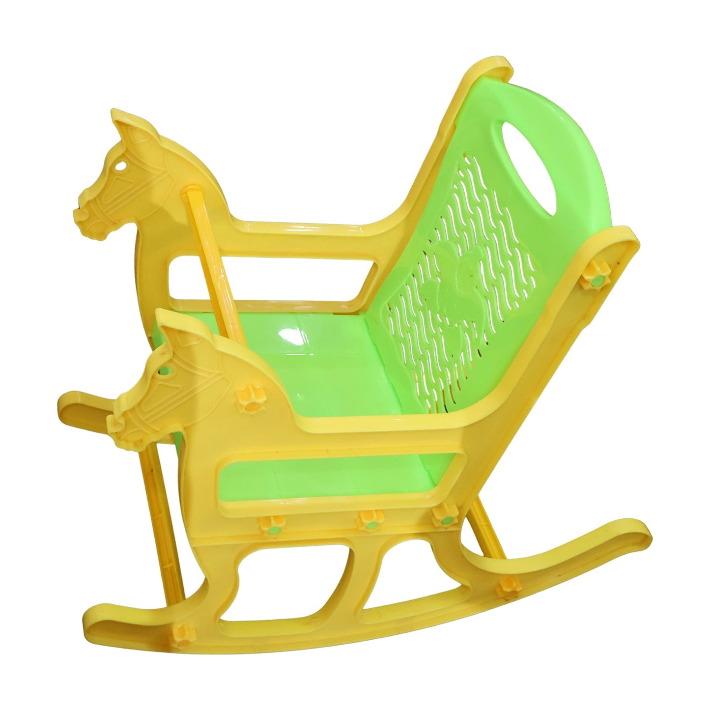 Durable plastic rocker chair with backrest for young children