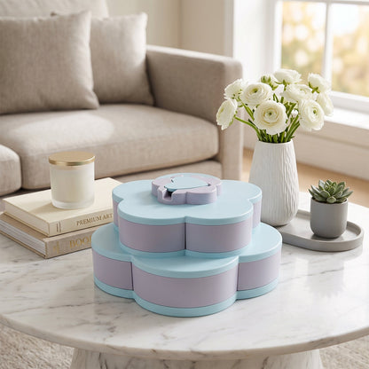 Flower snack organizer compartments open
