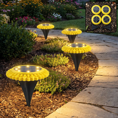 Garden Solar Light 4 Pc Sunflower Waterproof LED