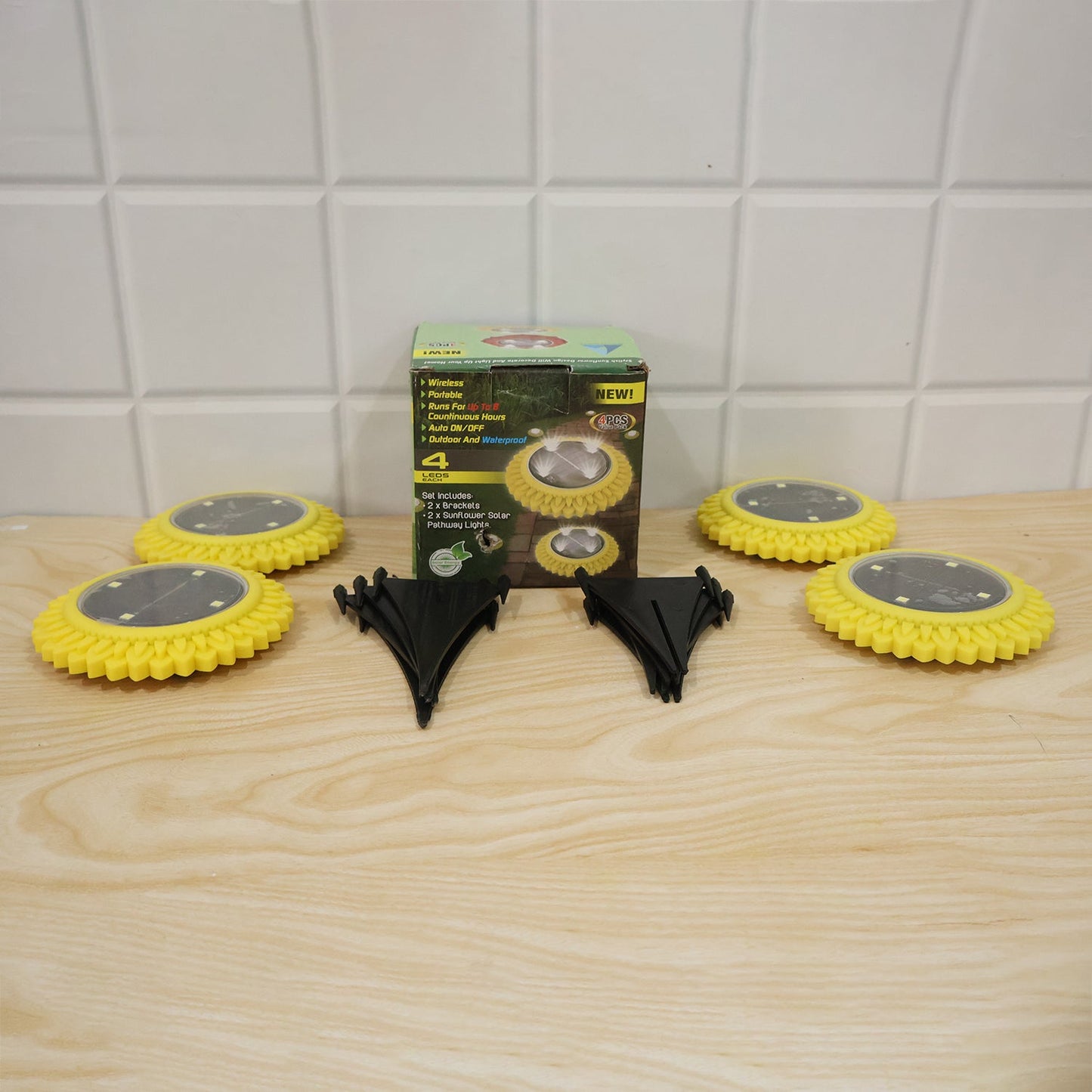 Garden Solar Light 4 Pc Sunflower Waterproof LED