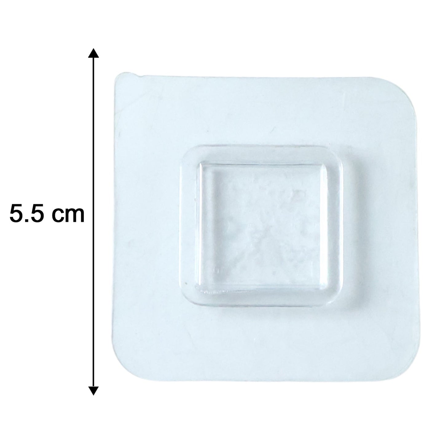 Detailed size guide for the transparent self-adhesive wall hooks.