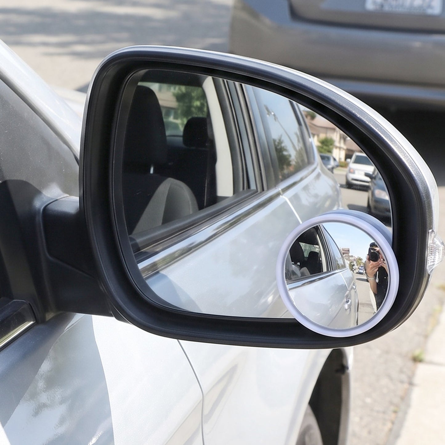HD stick on side mirrors to reduce blind spots while driving