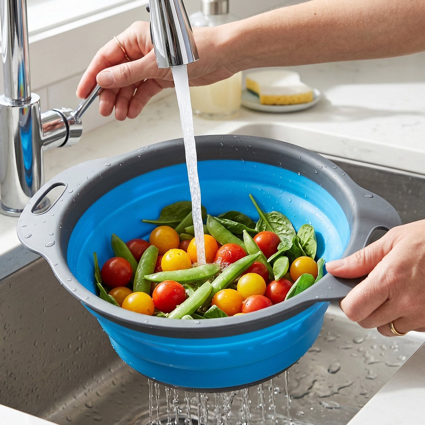Silicone strainer white bg