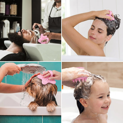 Ergonomic scalp brush for deep cleansing and stimulation