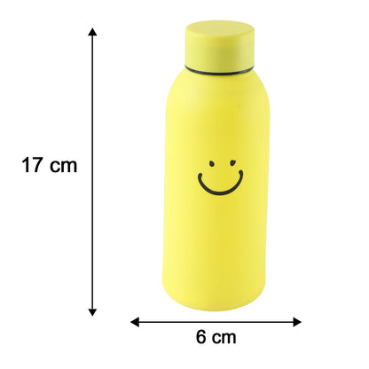 400 ML Smiley Face Glass Water Bottle with Sleeve