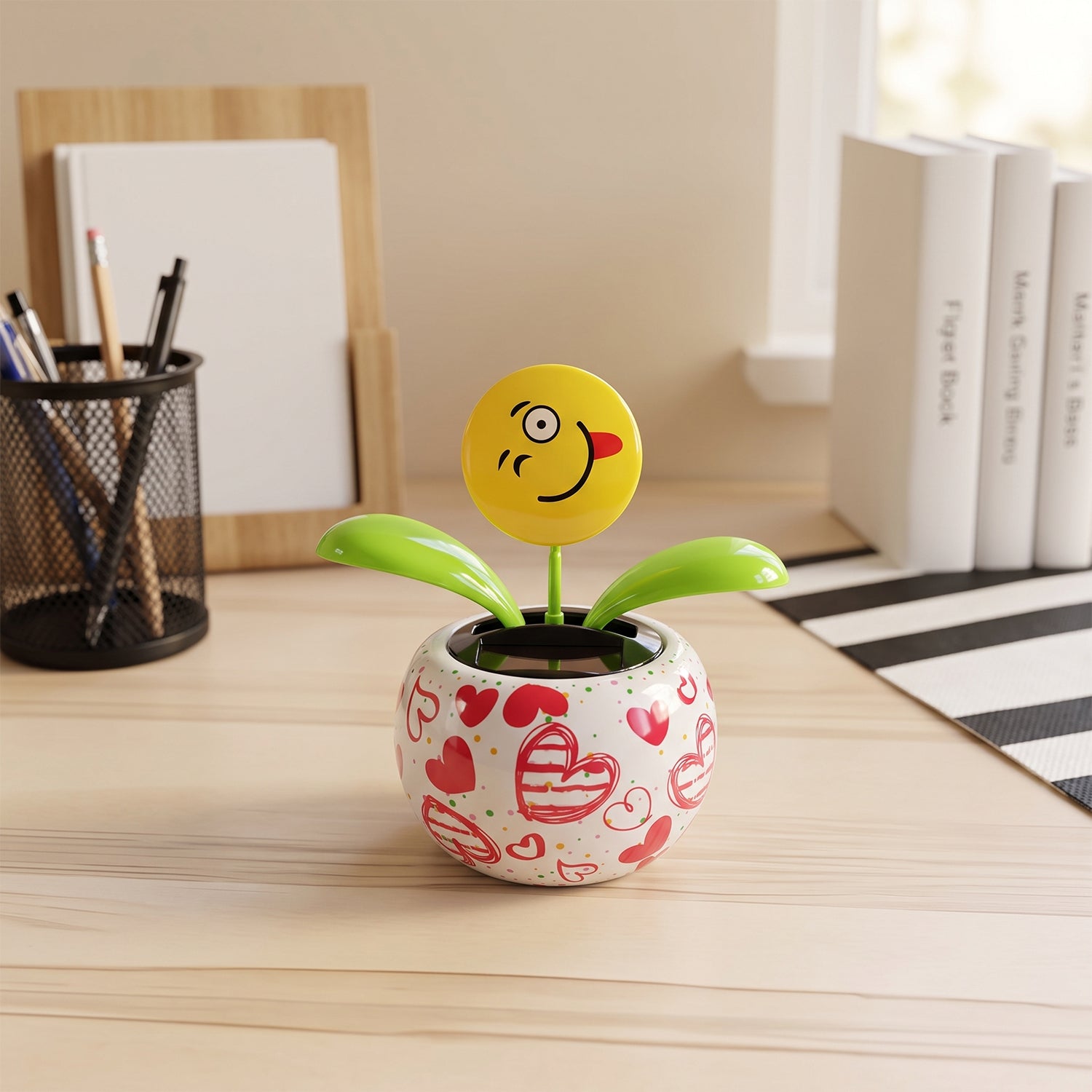 No battery solar dancing flower for desk, car and window sill