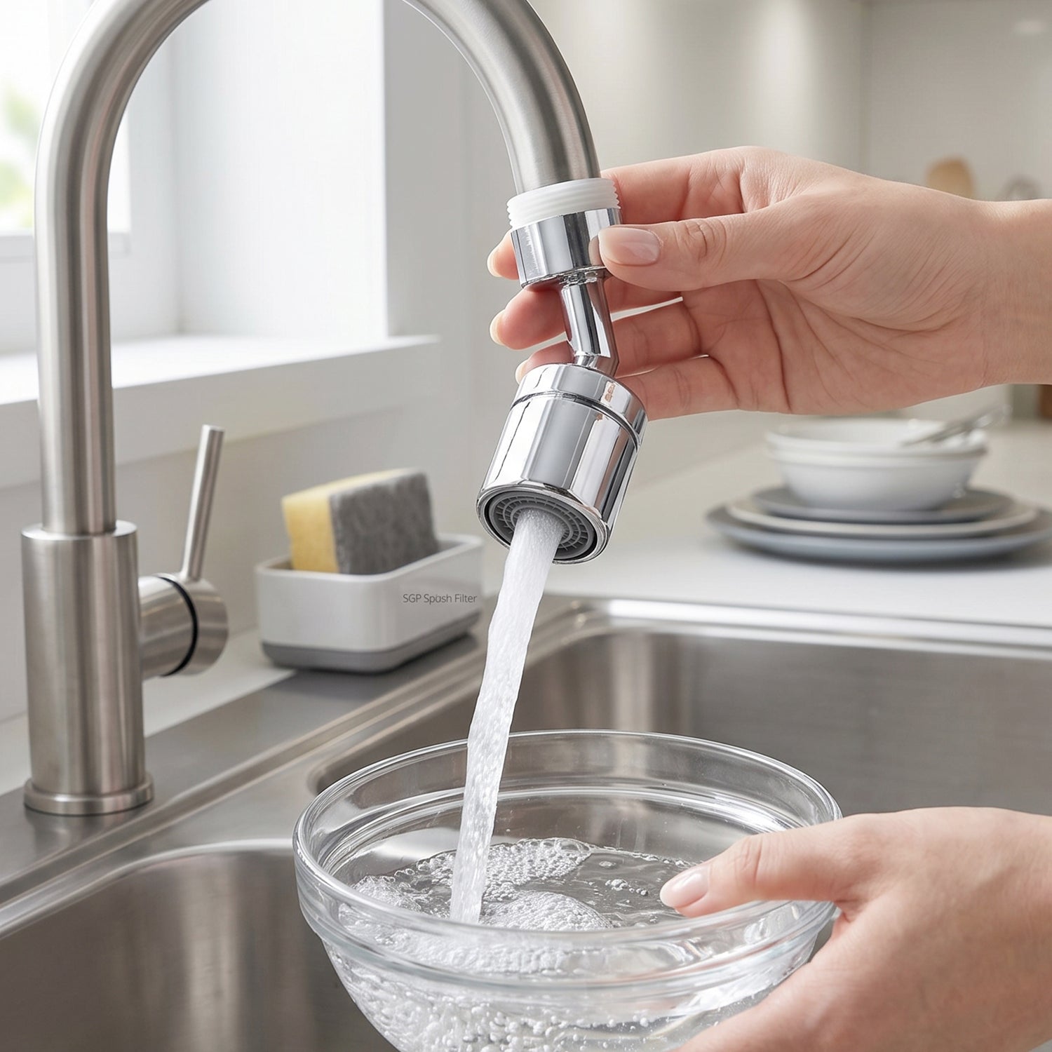 Faucet aerator white bg