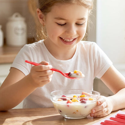 Plastic spoons multicolour set