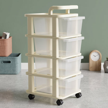 Multi tier drawer cart for storing supplies and toiletries