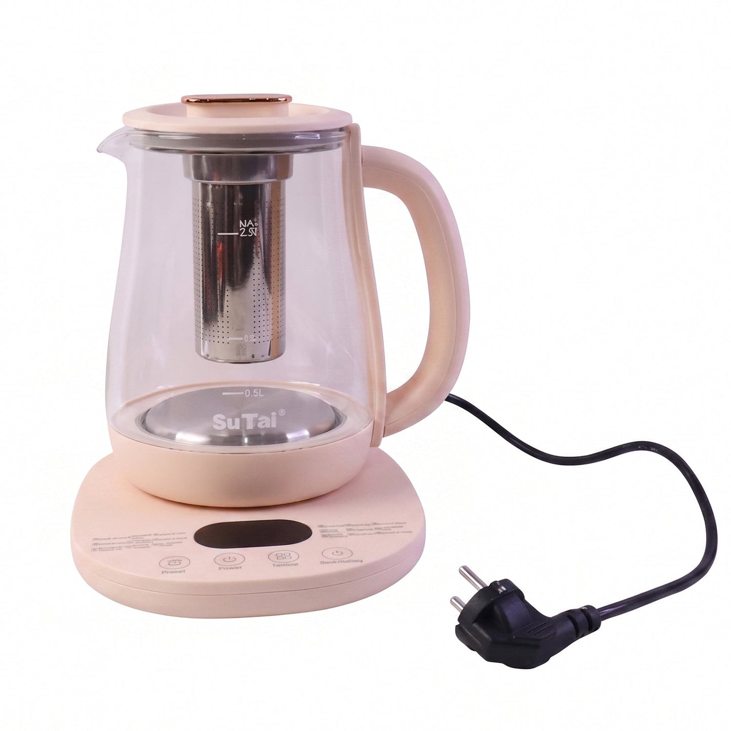 Keep warm glass kettle, 2.3L, with adjustable temperature settings