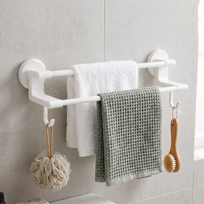 Towel rack side hooks view