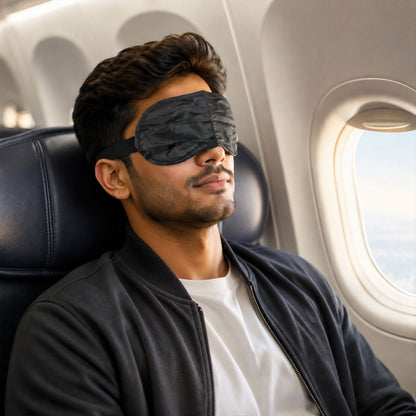 Neck pillow wearing travel view