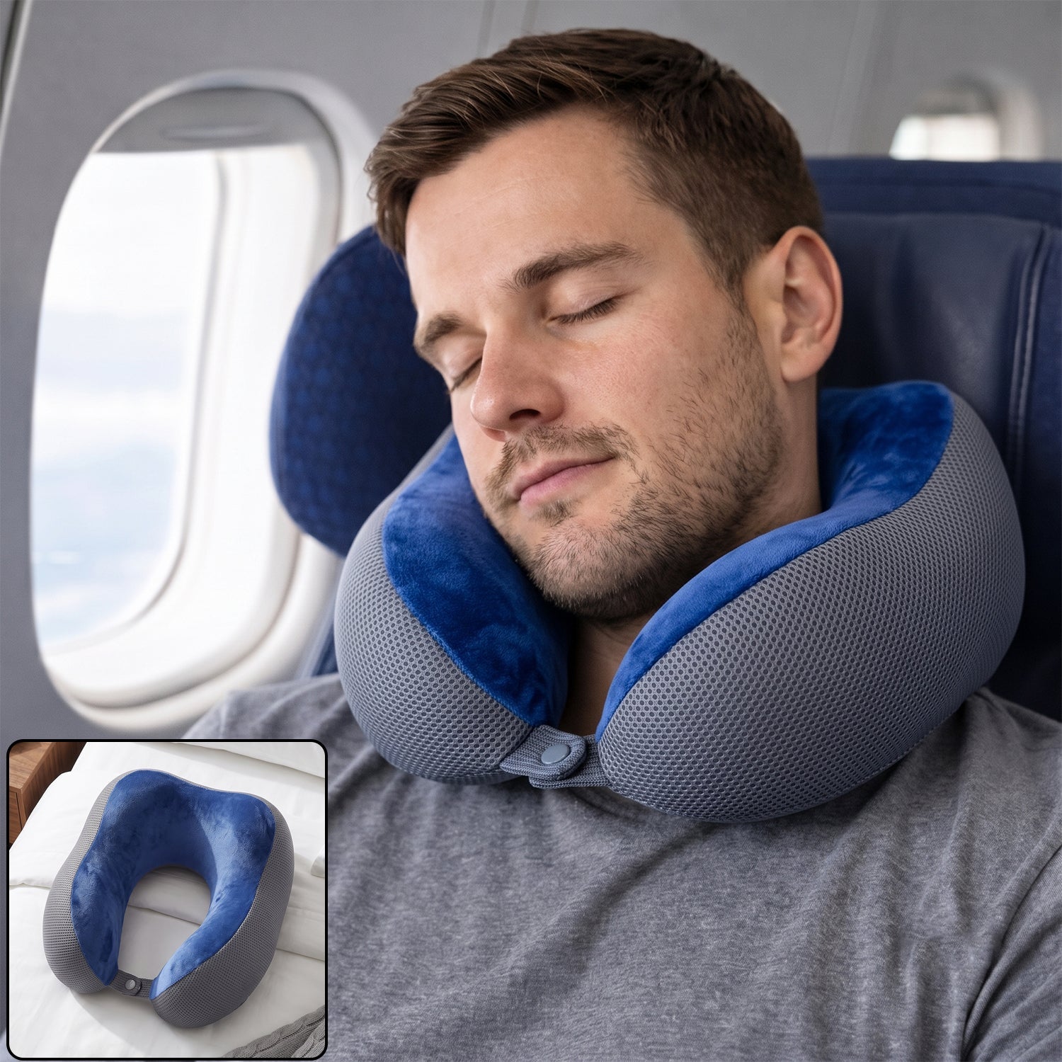 U shaped memory foam neck pillow