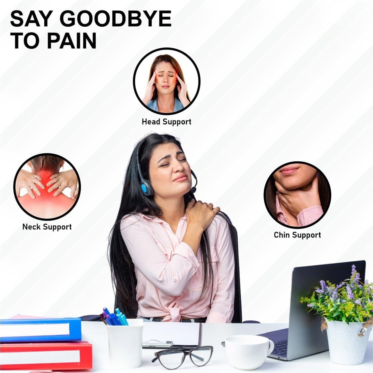 U shaped support pillow for flights, cars and trains