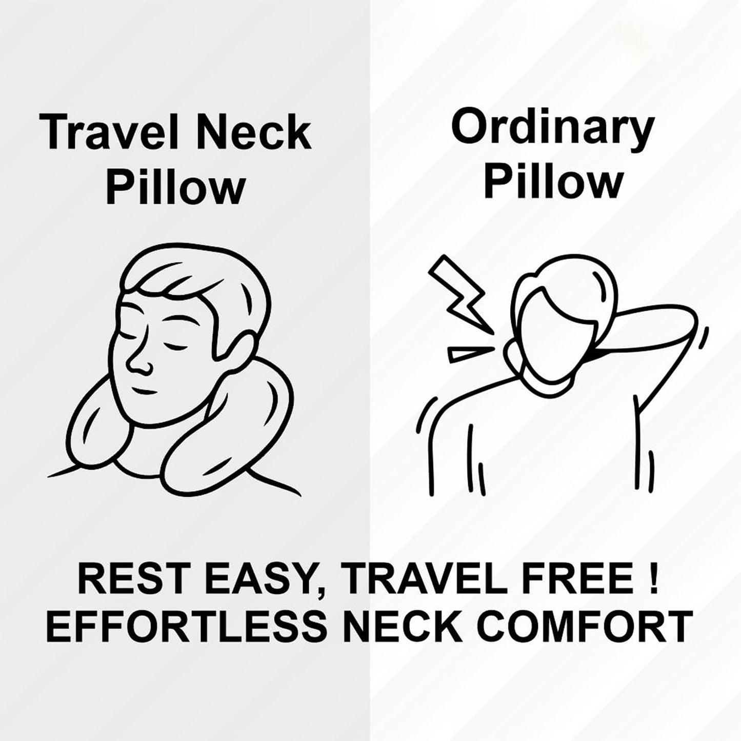 Travel neck cushion with adjustable strap for a snug fit