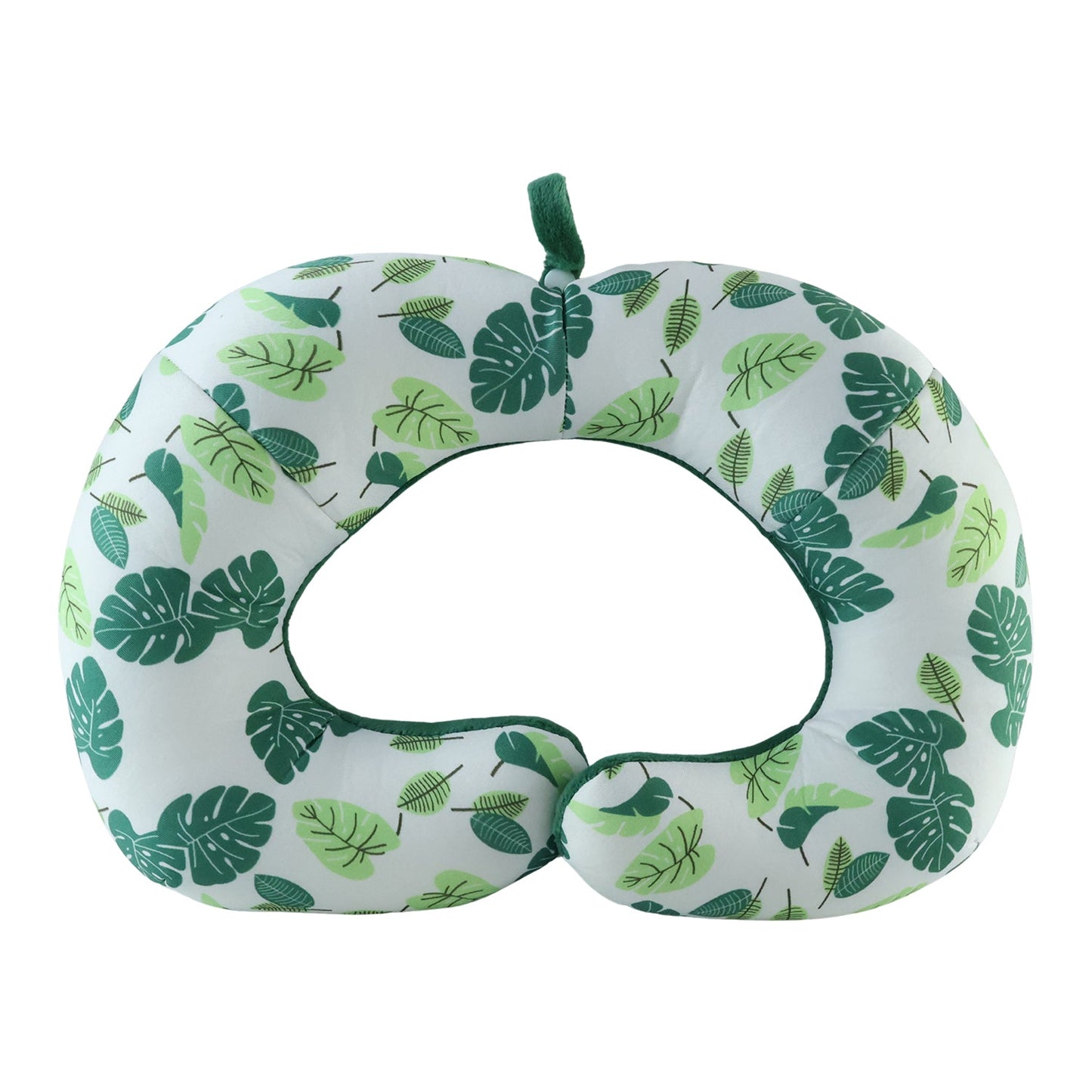 Green neck pillow wearing view