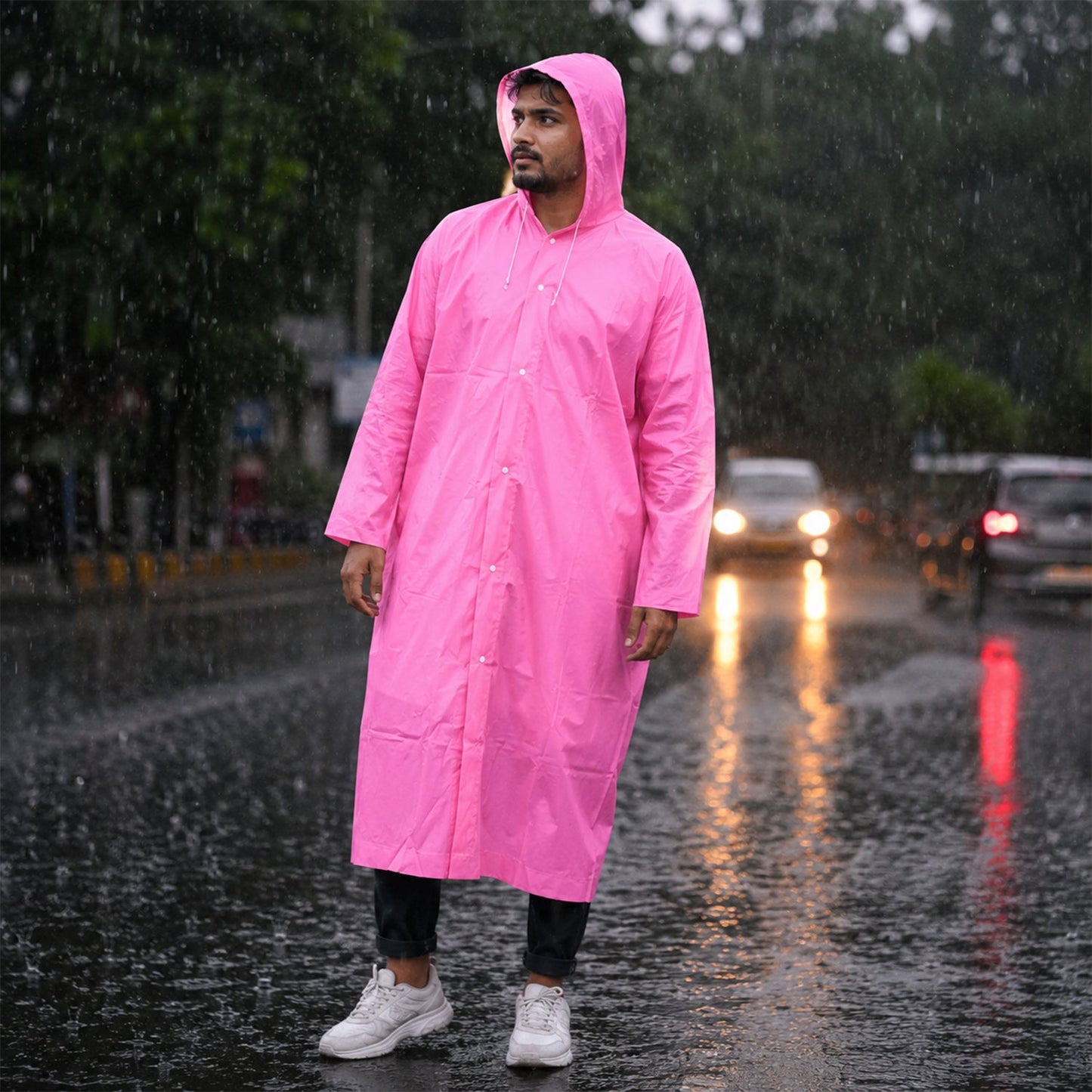 Long raincoat size details