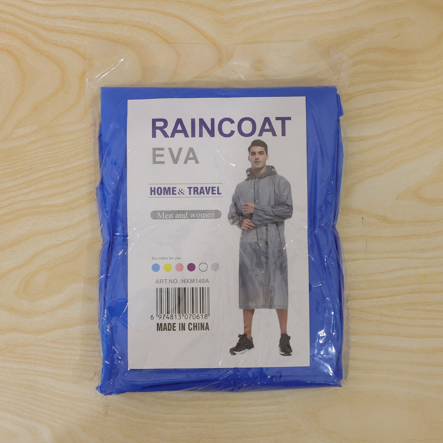 Blue EVA rain coat 1 pc