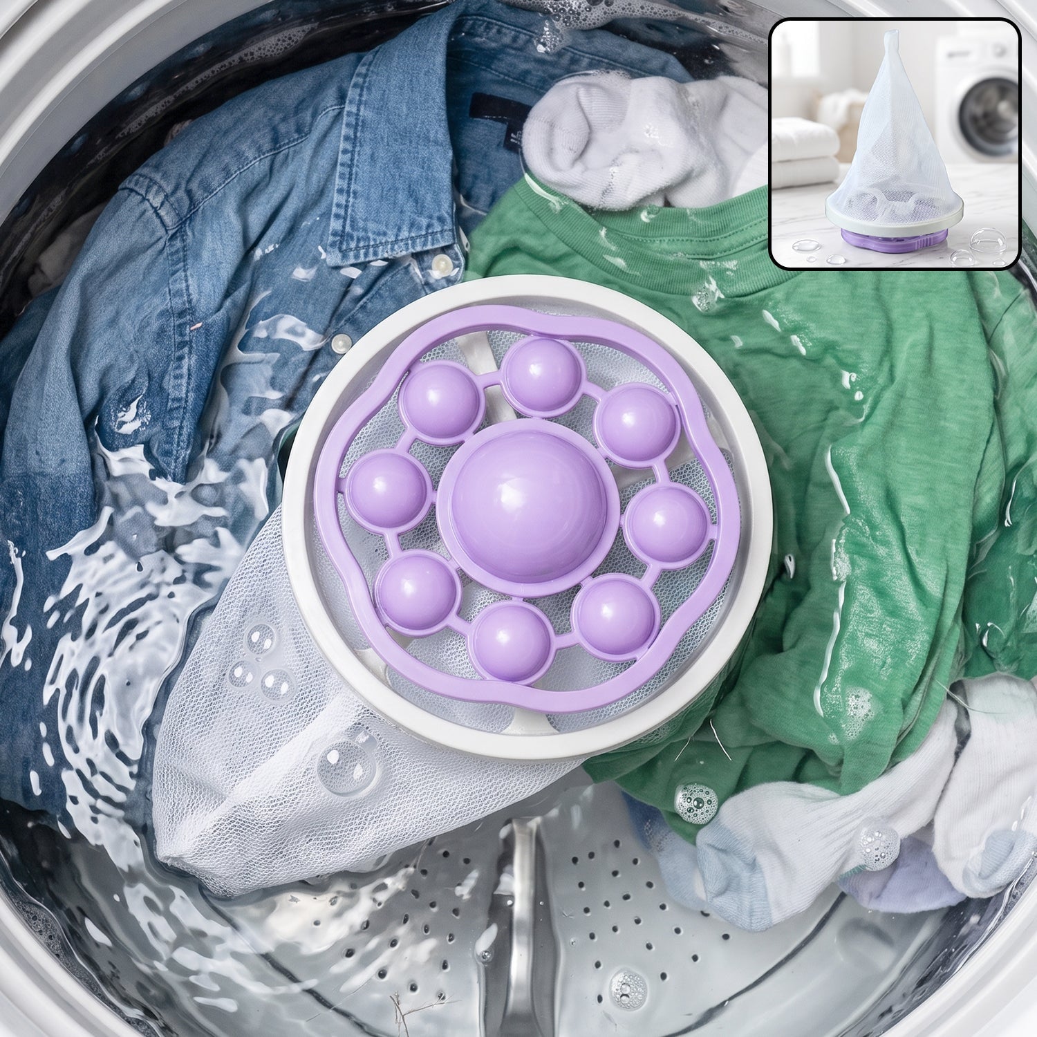 Washing machine floating hair catcher