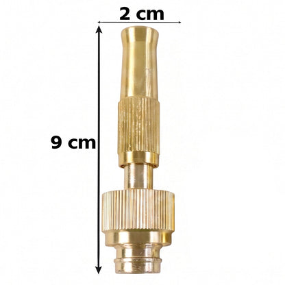 Golden Brass Garden Hose Water Nozzle Spray Gun with Quick Connect Tap Adapter (1 Set) view 6