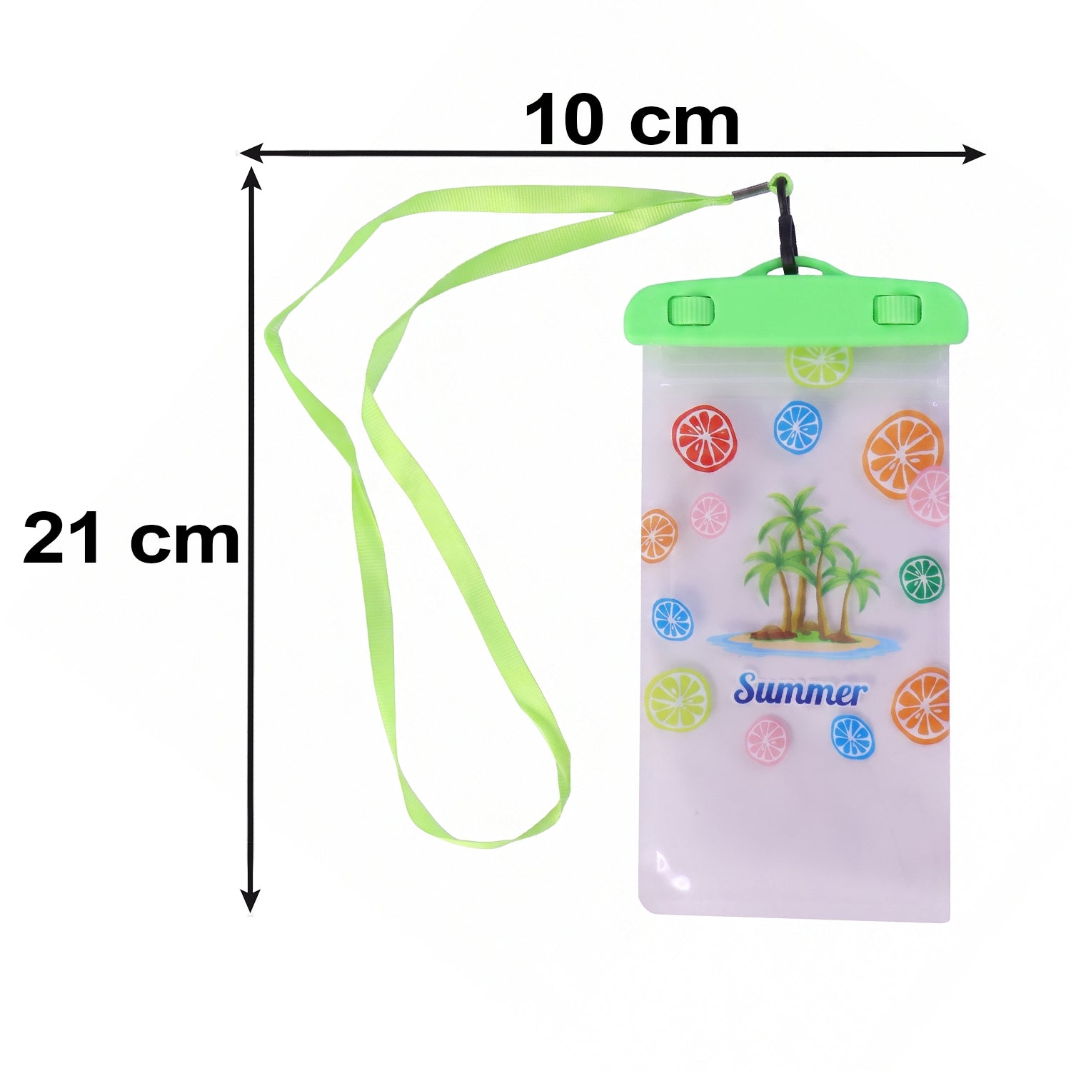 Waterproof mobile pouch protecting a phone during outdoor use.