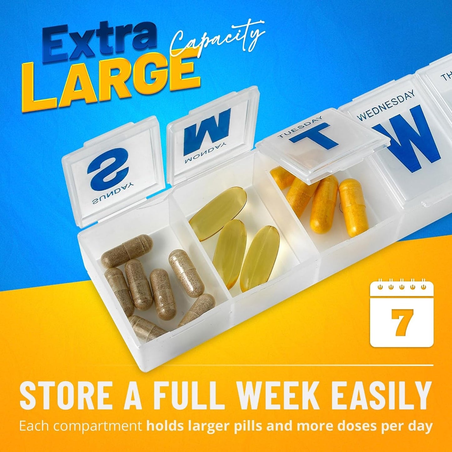 7 Day Weekly Plastic Pill Box Organizer